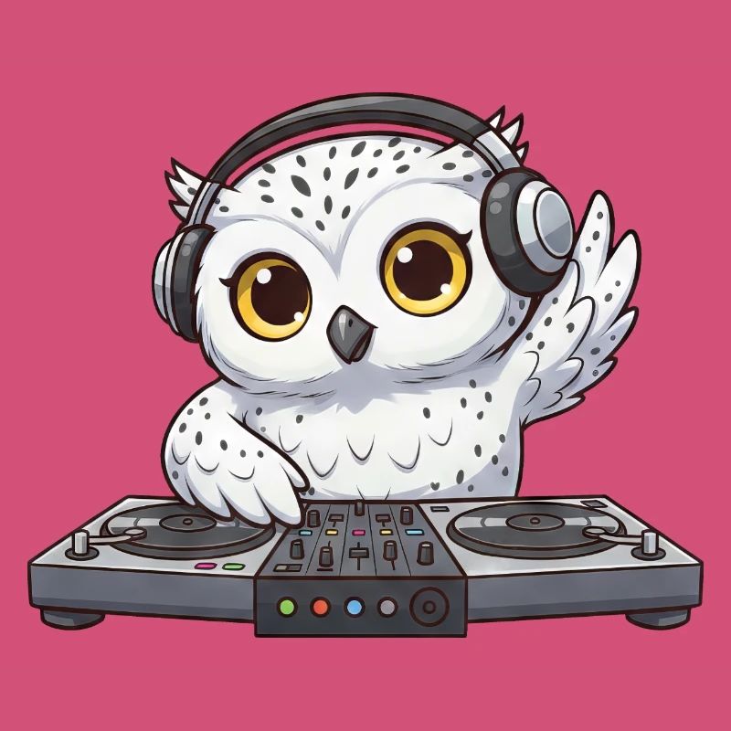 Owl DJ Dancing Techno Disco Musique électronique