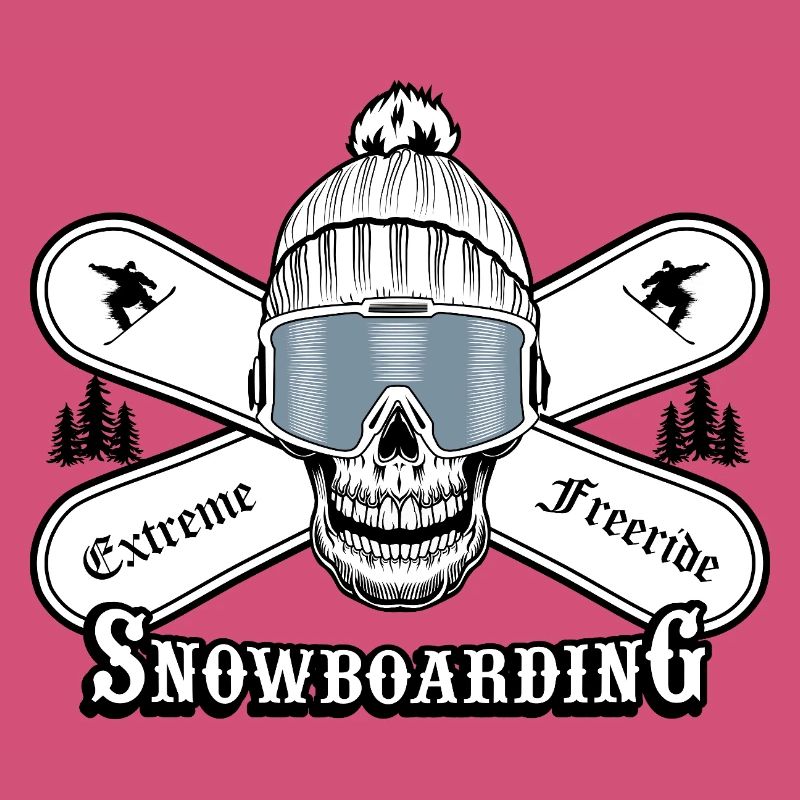 Graphique de crâne de snowboard