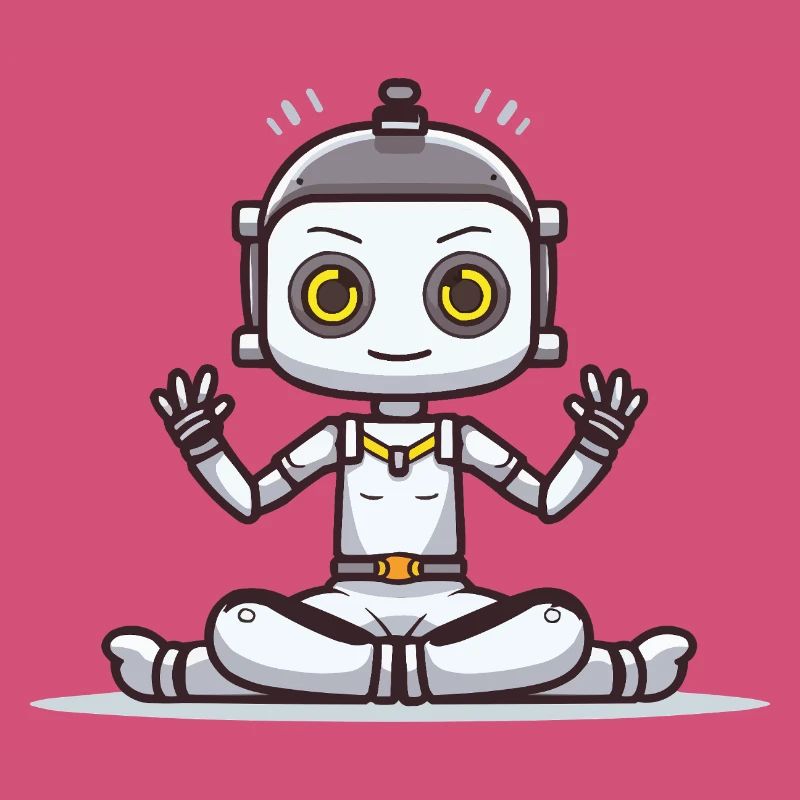 Small robot in lotus position