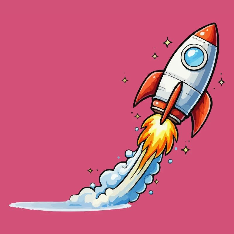 Conception de dessins animés Rocket Launch