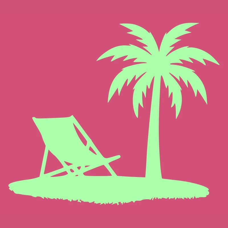 Vector de plage de chaises longues en palmier