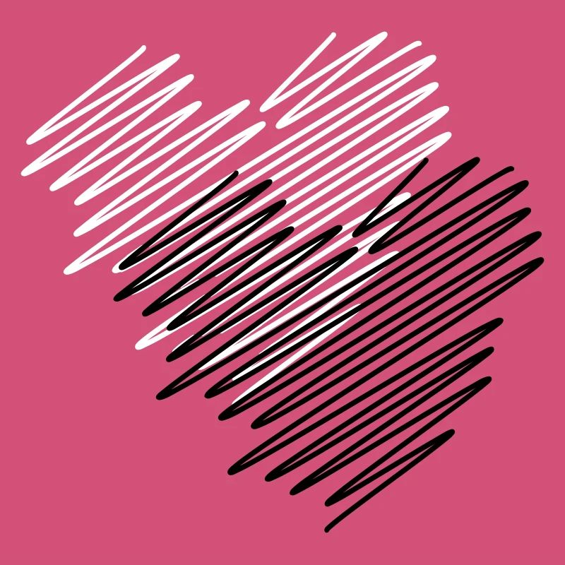 Two Hearts Scribble