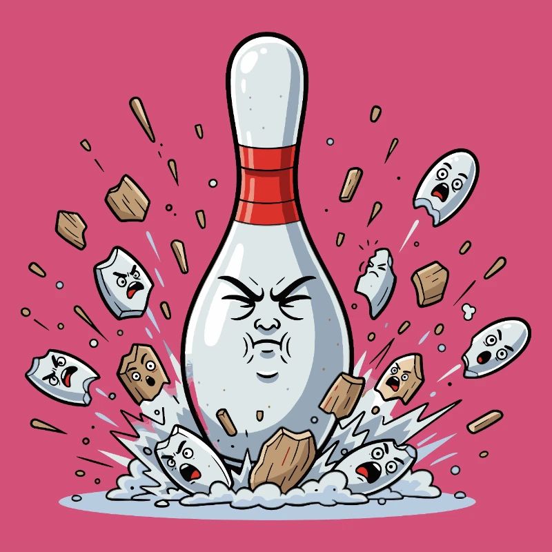 Exploding Bowling Pin Cartoon
