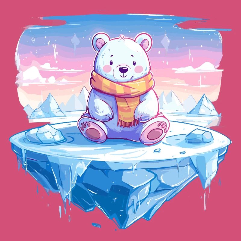 Polarlicht-Bär auf Eis