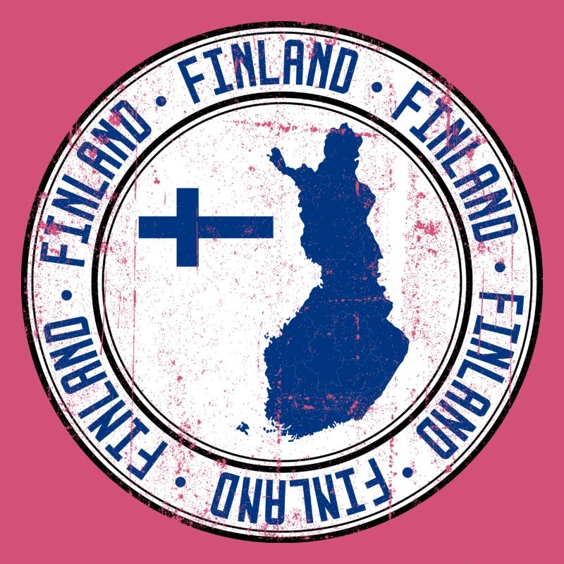 Finland Map Circular Crest with Flag