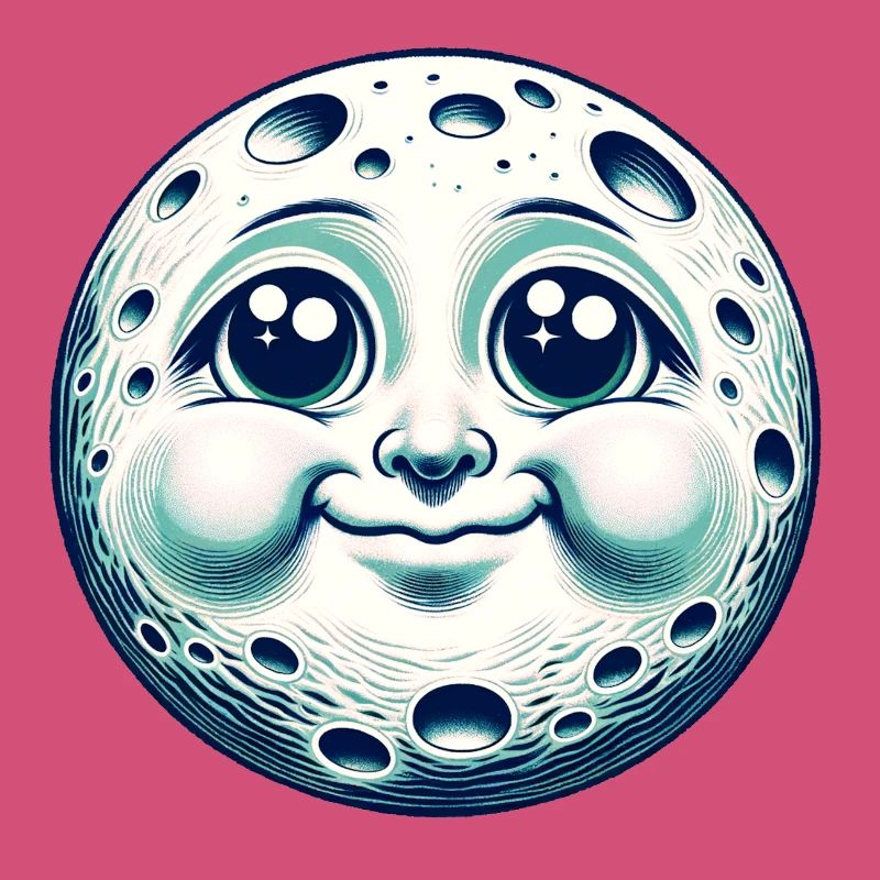 Drôle de lune avec visage