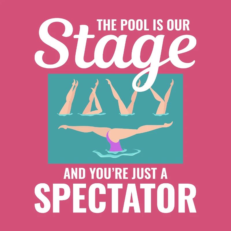 Poolside Spectator Illustration Synchronized Swim