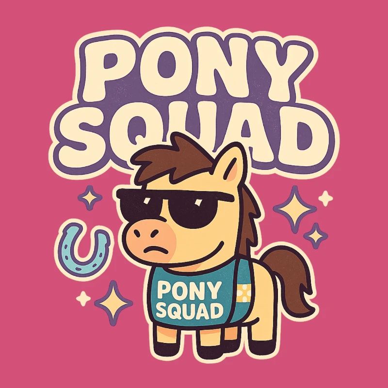 Conception de dessin animé Pony Squad