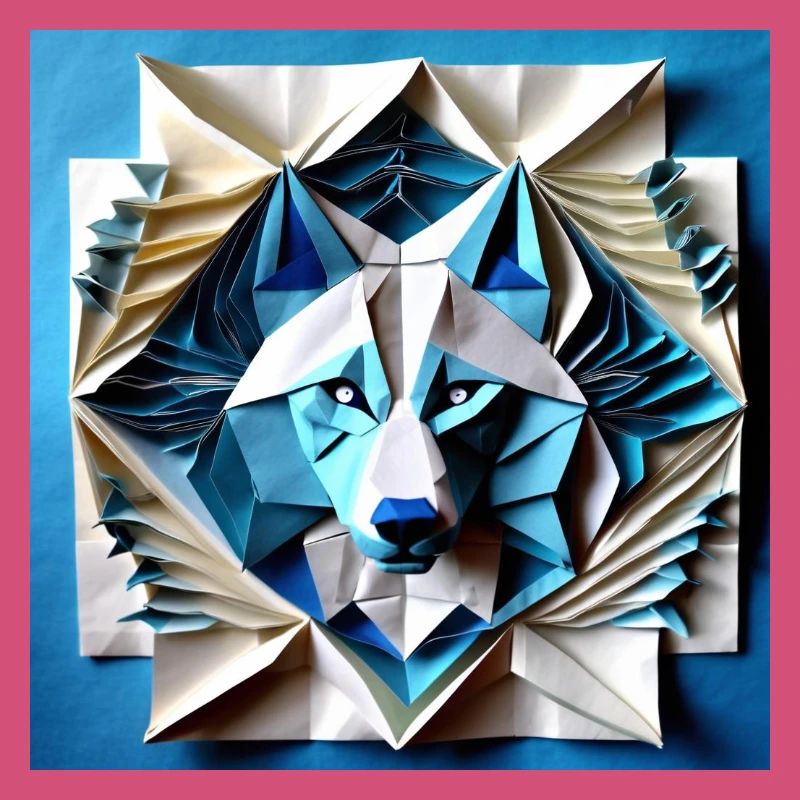 3D Paper Handcrafted Wolf