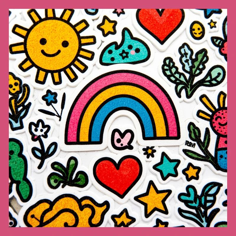 Cheerful doodle rainbow