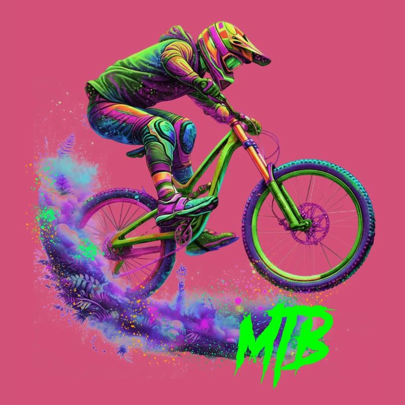 Neon MTB biker