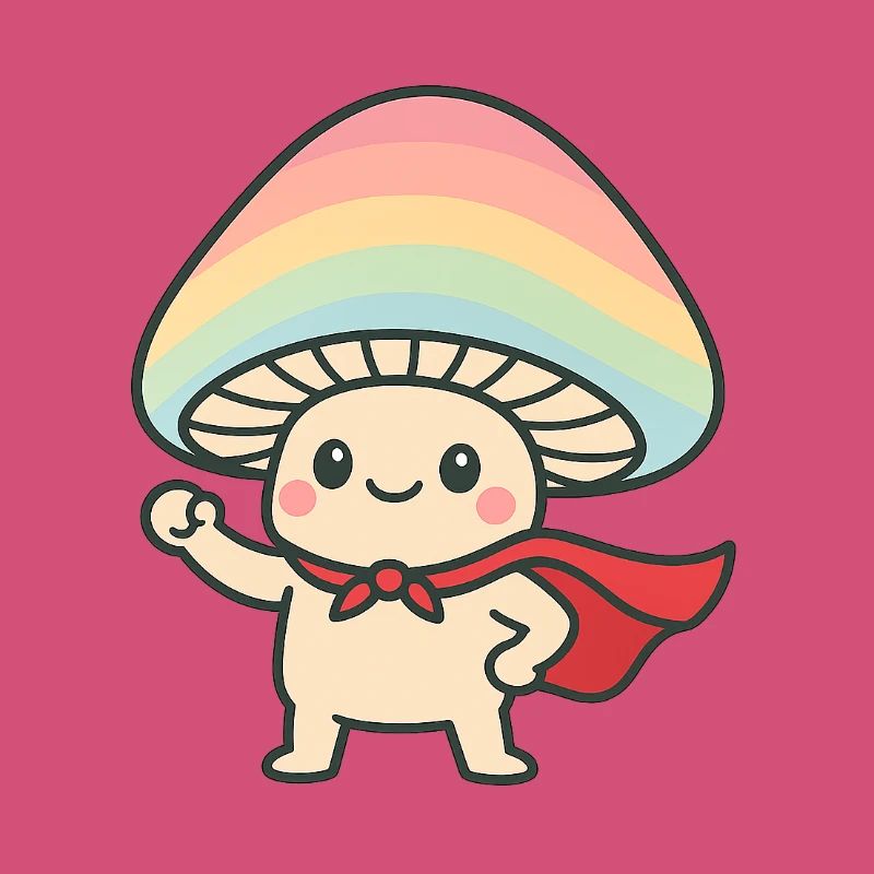 Conception de dessin animé de super-héros de champignon