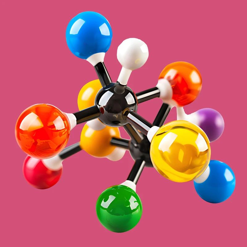 Modèle de structure moléculaire coloré