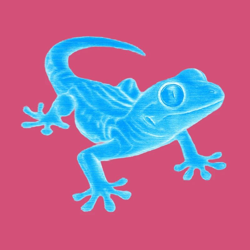 Blue Gecko Silhouette Pattern