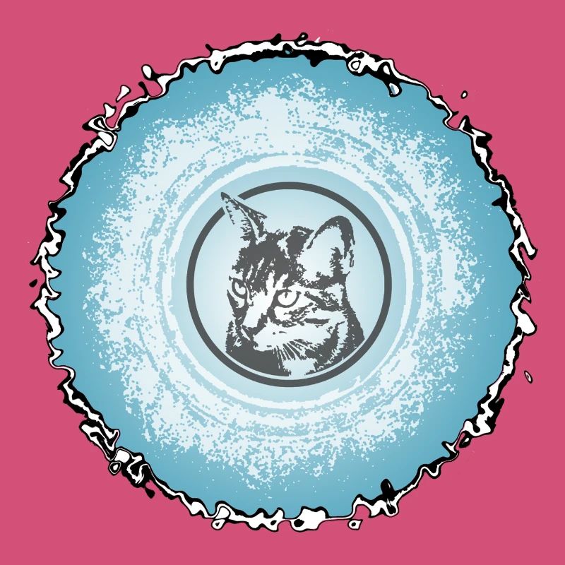 Cercle de chat Silhouette bleue
