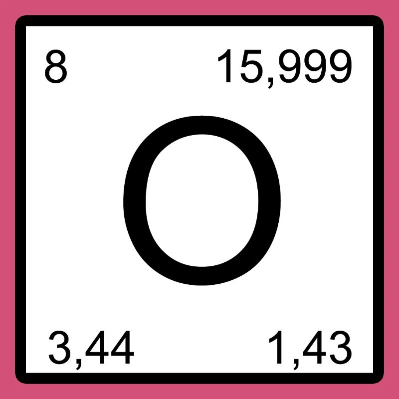 O signe d’oxygène dans le style minimal nerd
