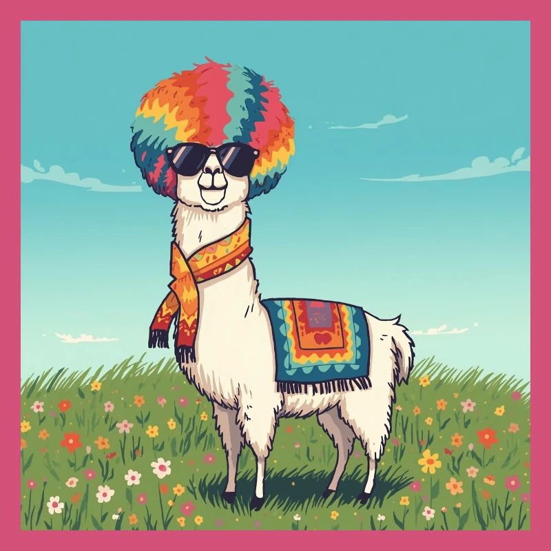 Funky Regenbogen Lama