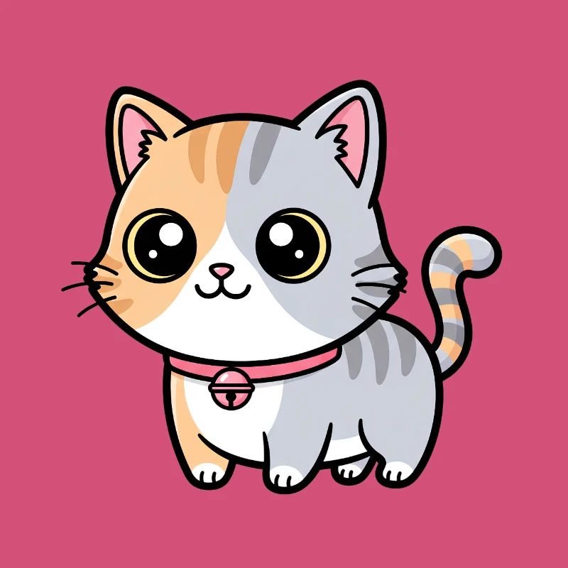 Charme de collier chaton calicot