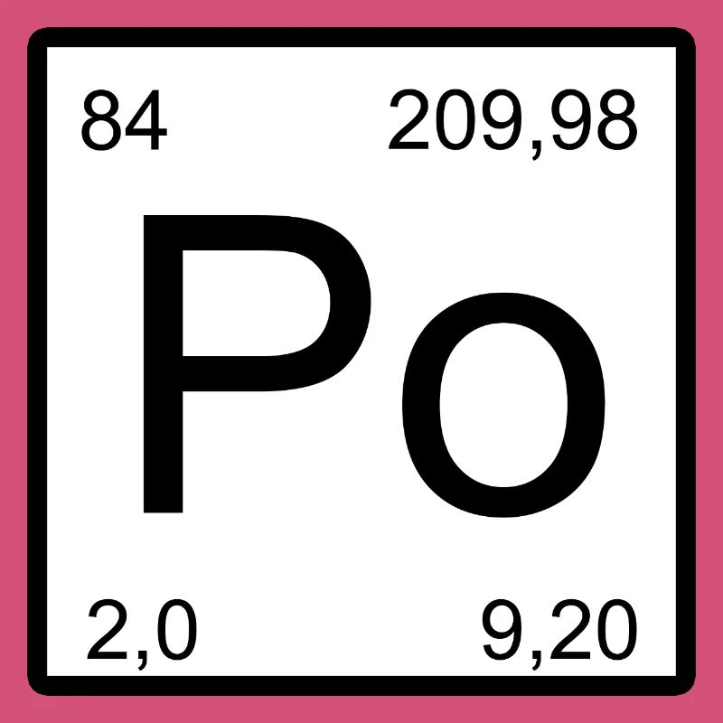 Tableau de la période de conception des éléments Po en polonium