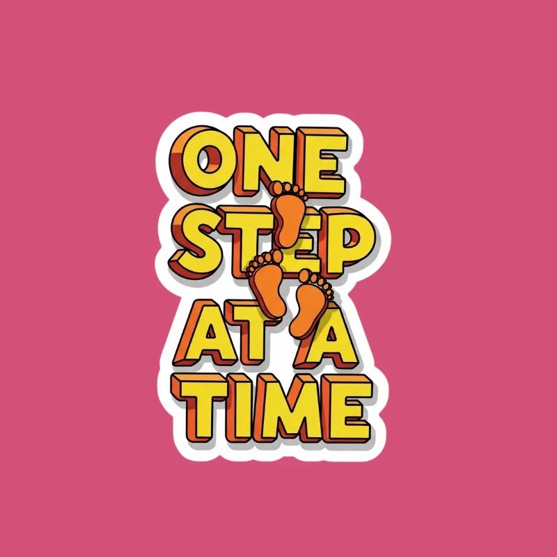 One Step at a Time Feet Graphic
