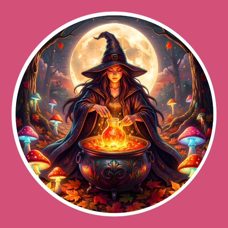 Moonlit Witch Cauldron Magic