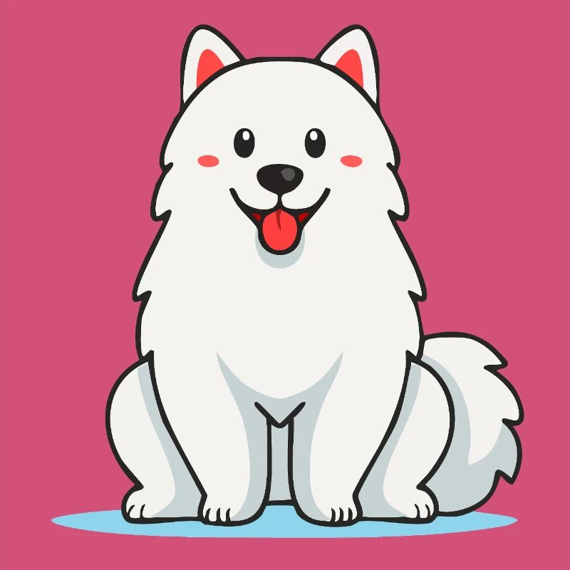 Fuzzy White Samoyed Dog (Comic)