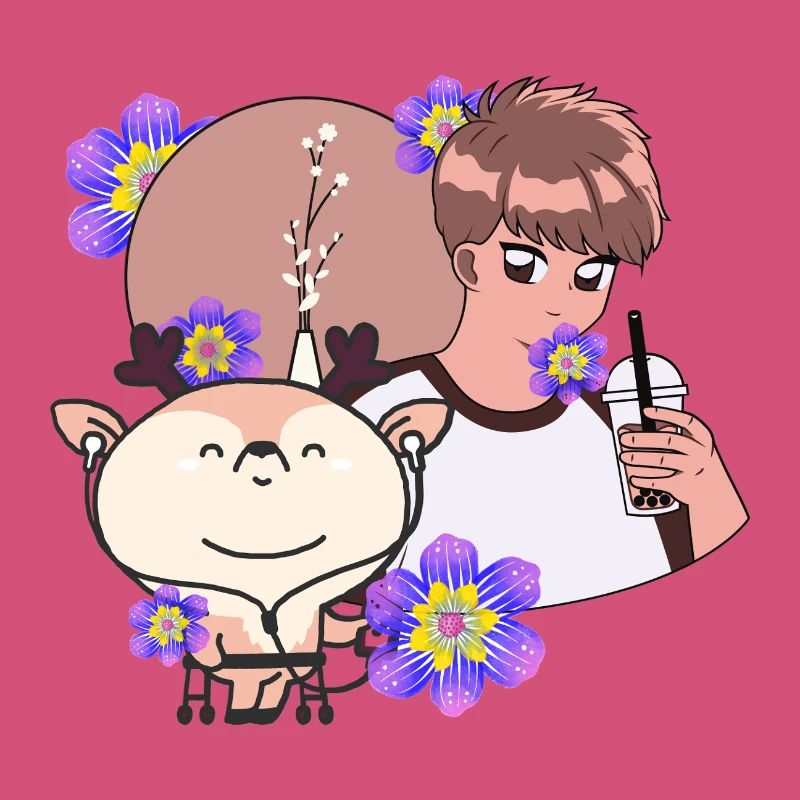 Bubble Tea et Cerf avec Walker