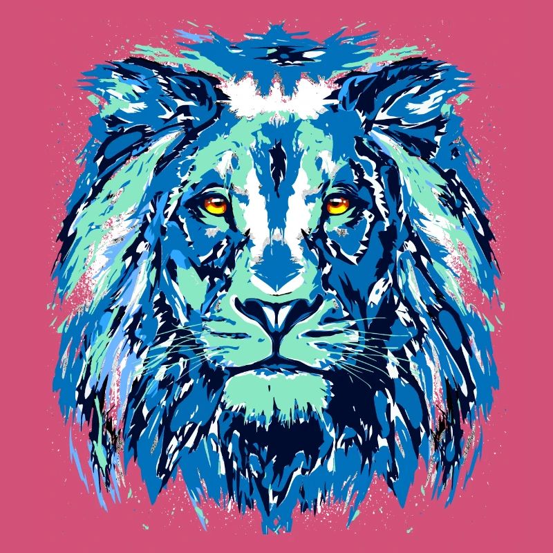 Blauer Löwe - Löwenkopf - Sternzeichen Löwe