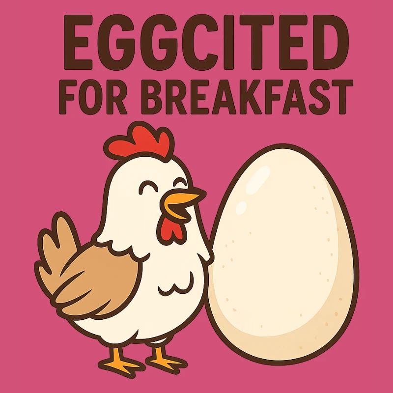 Eggcited pour le petit-déjeuner Chicken Design