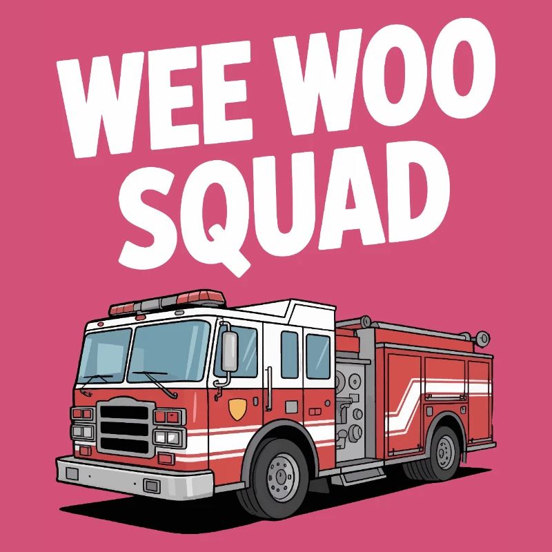 Wee Woo Squad Fire Brigade Car Rescuer Saying