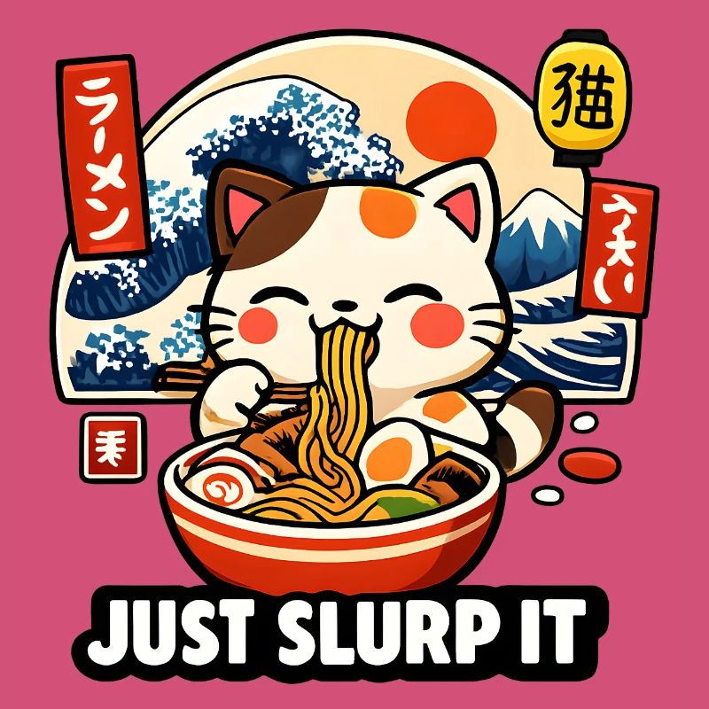Chat ramen de Kawaii : Aspire-le simplement