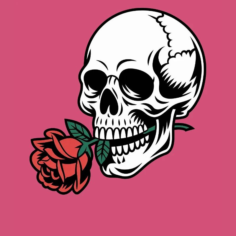 Rockabilly Skull – Rose Statement Gothic Love