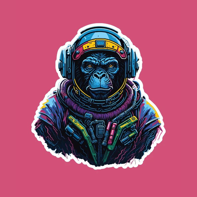 Gorille Astronaute Neon