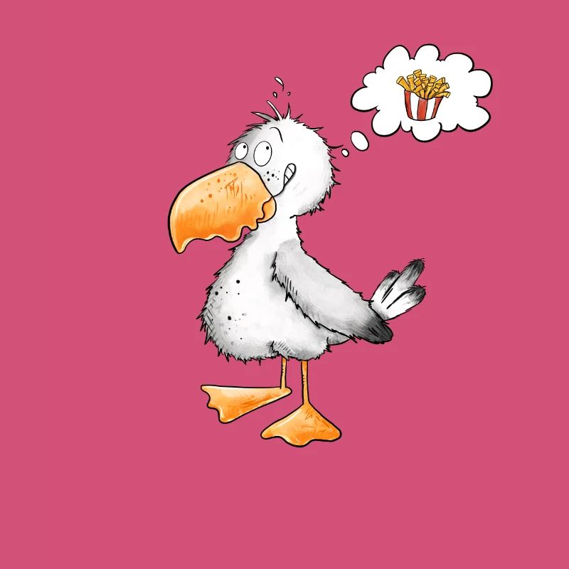 Möwe Will Meer Pommes