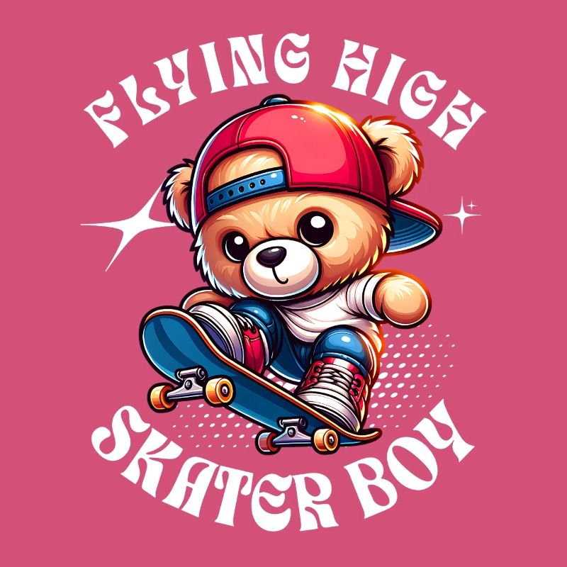 Skater teddy bear on skateboard