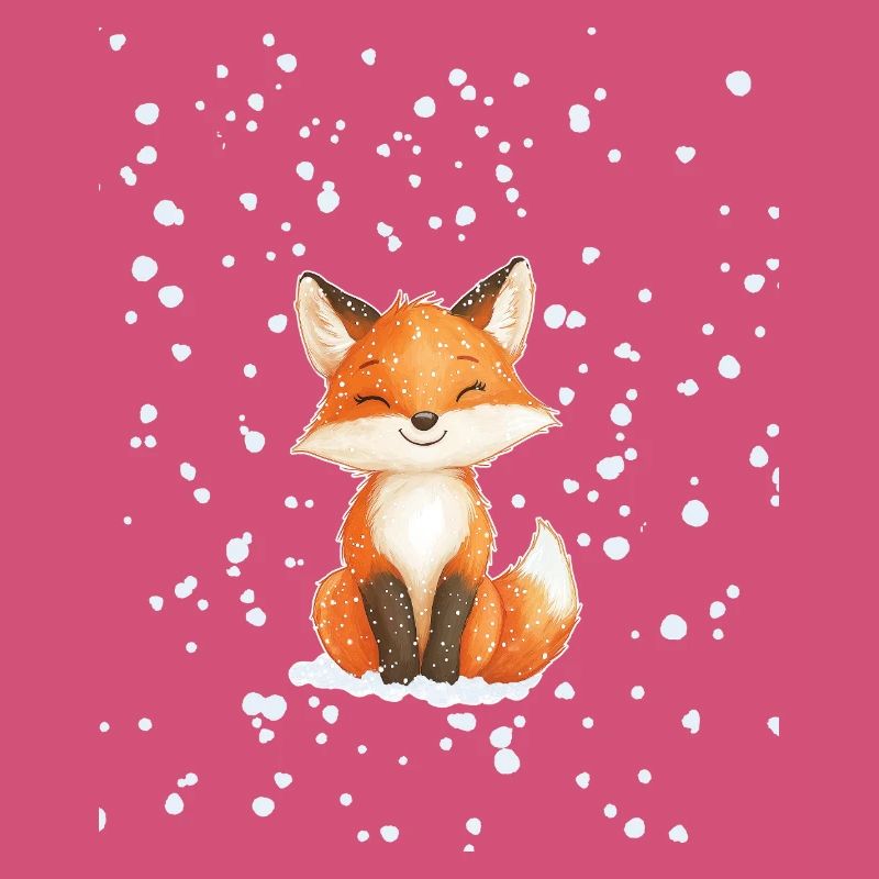 Fuchs mit Schneeflocken