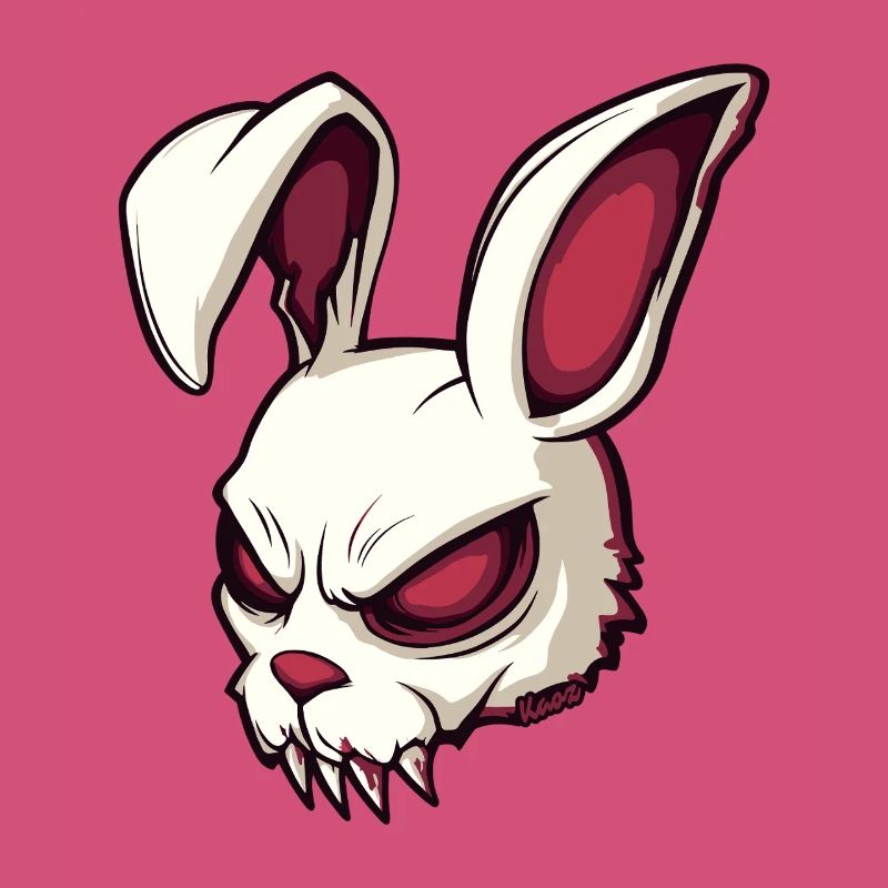 Illustration de crâne de lapin maléfique