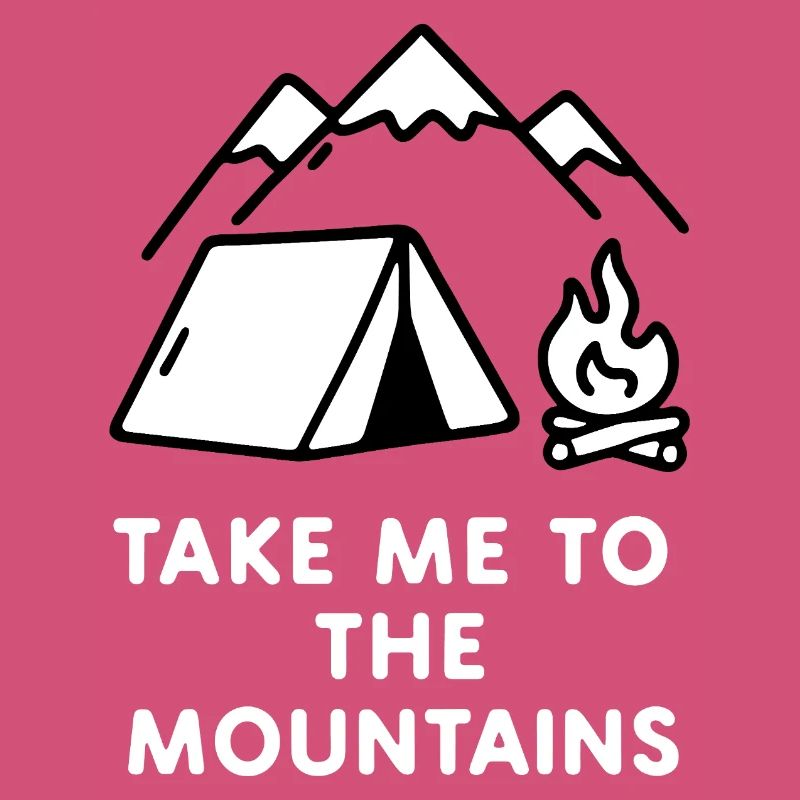 Mountain camping fire evening
