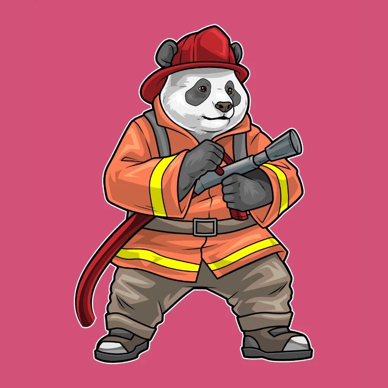 Panda Firefighter Fire Hose Fire Hose Fire Brigade