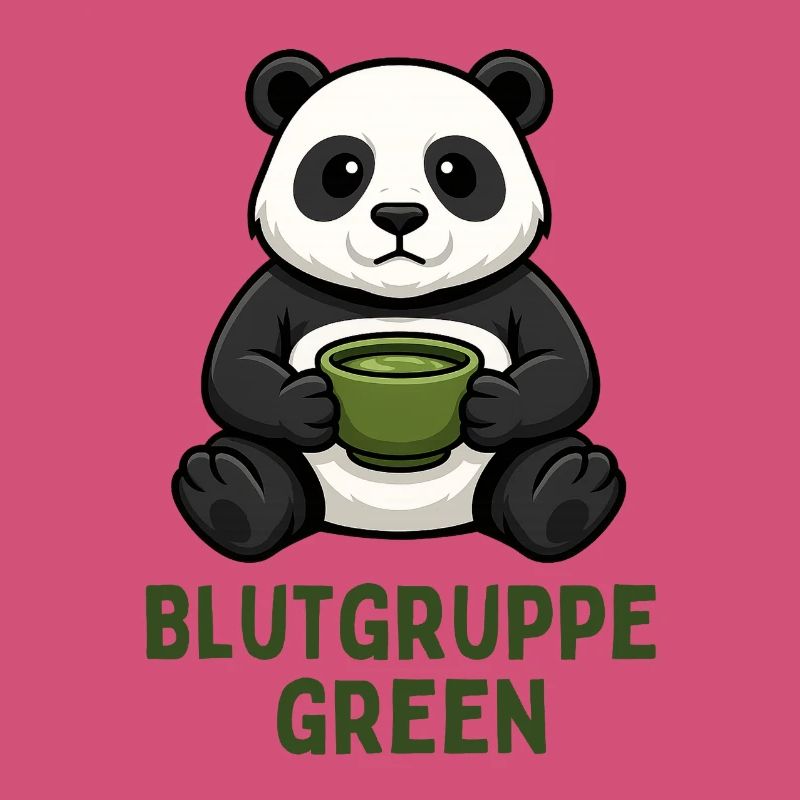Blood Type Green Panda Tea Design