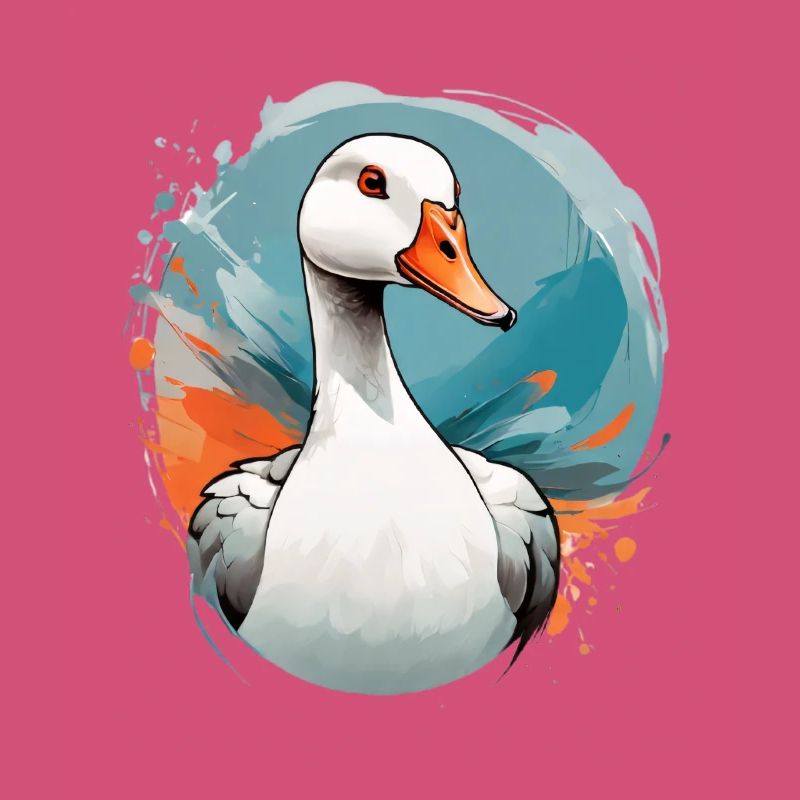 Canard dans un tourbillon de couleurs
