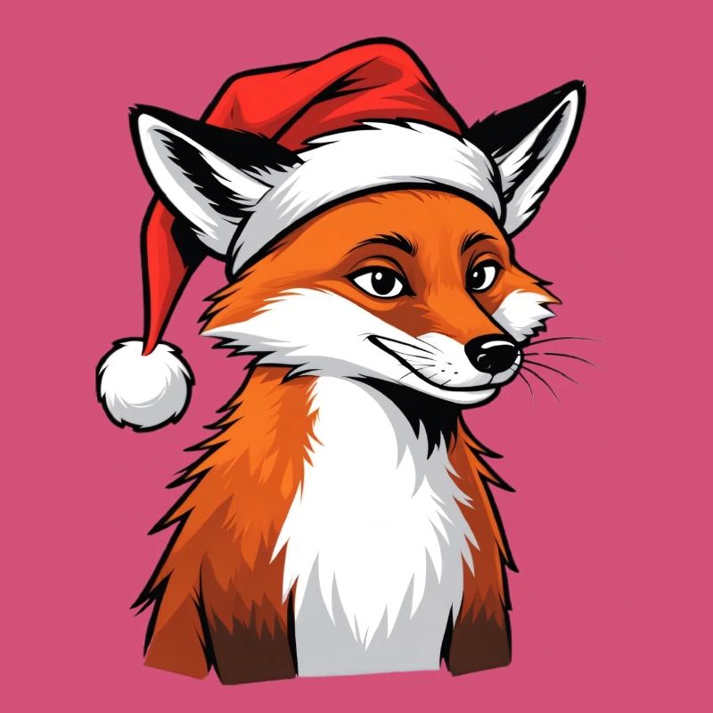 Weihnachtsfuchs mit Santa Hut