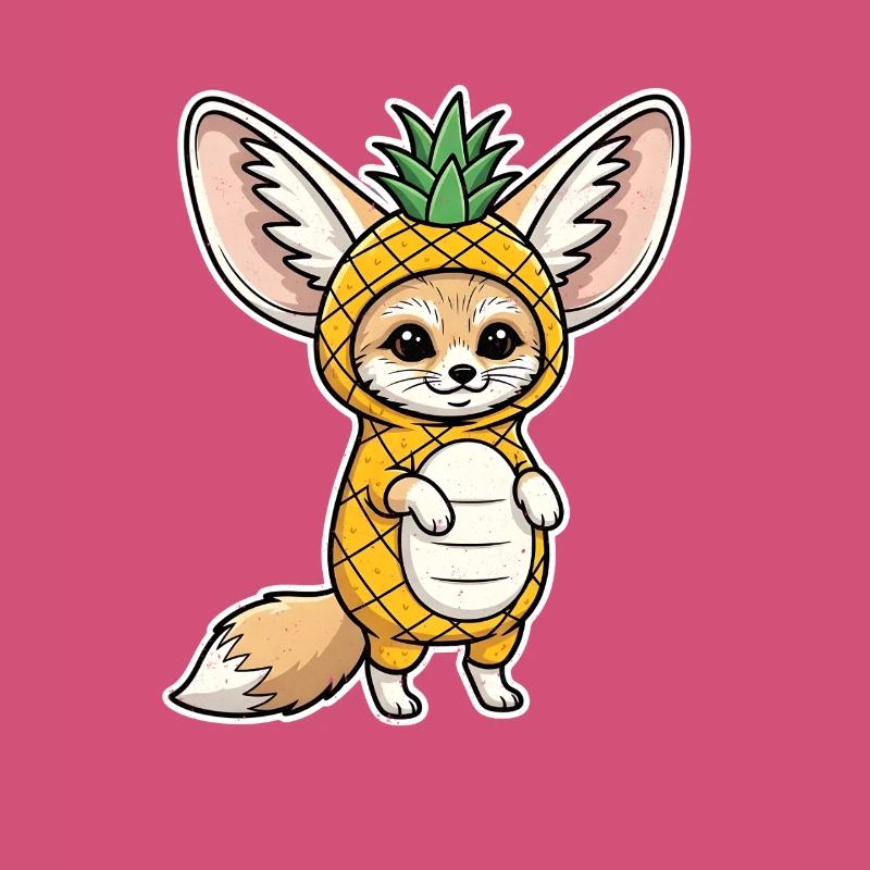 Fennec avec ananas Bande dessinée Cadeau