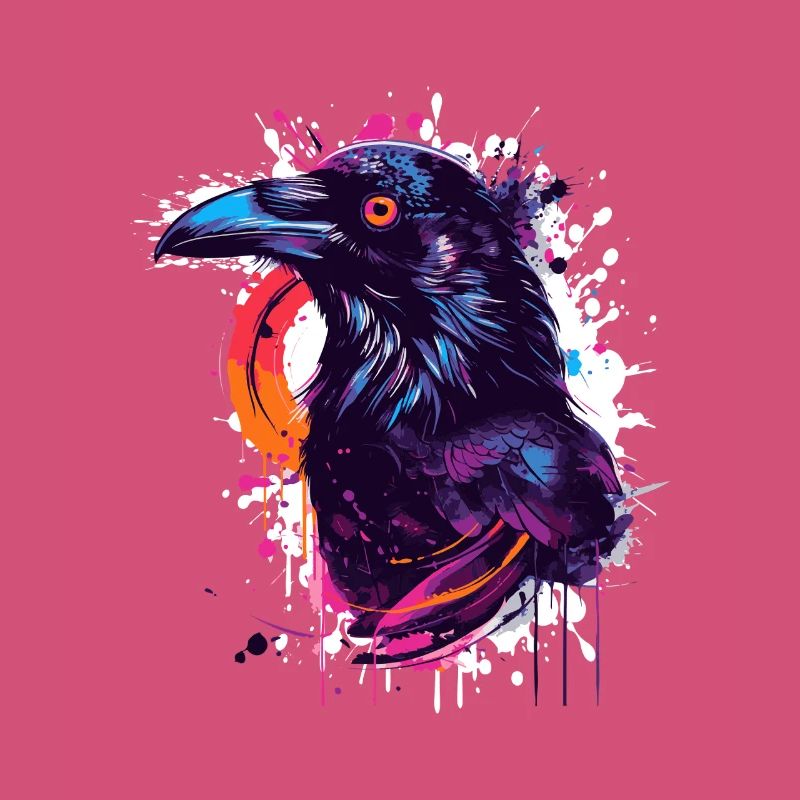 Farbexplosion Rabe Neon-Splash