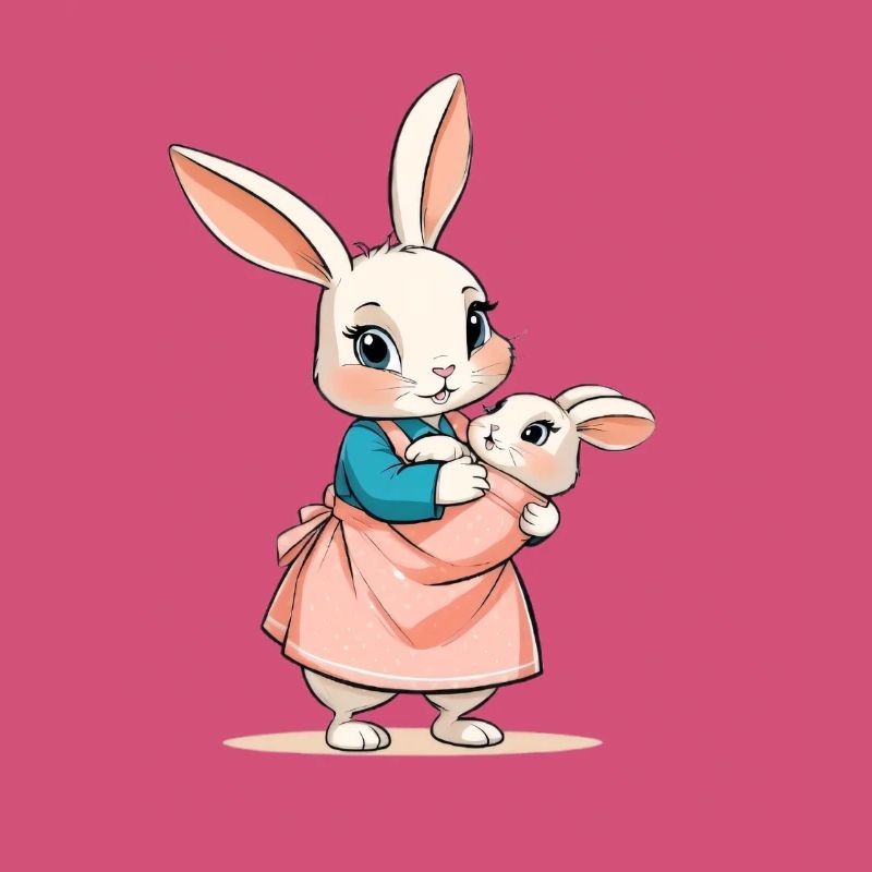 Mère lapin avec bébé