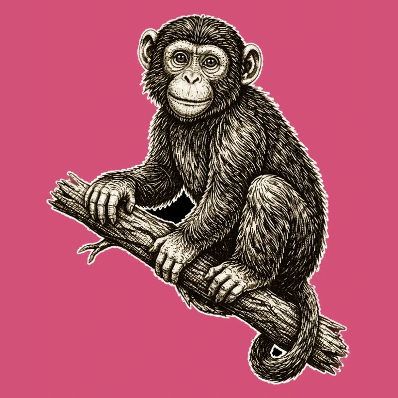 Monkey illustration in vintage style
