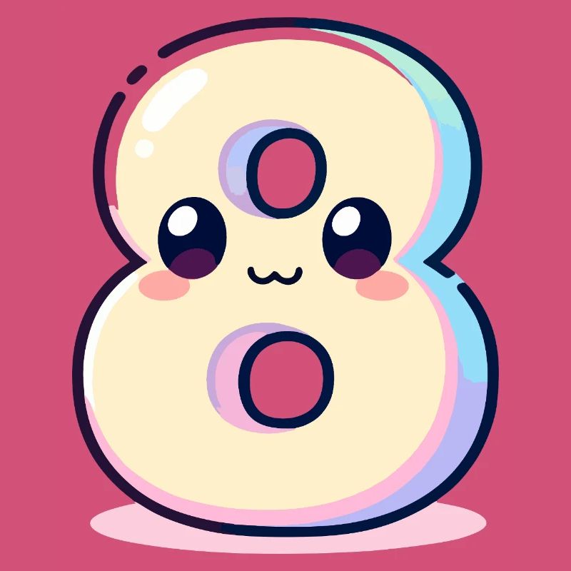 Numéro 8 Kawaii Rainbow