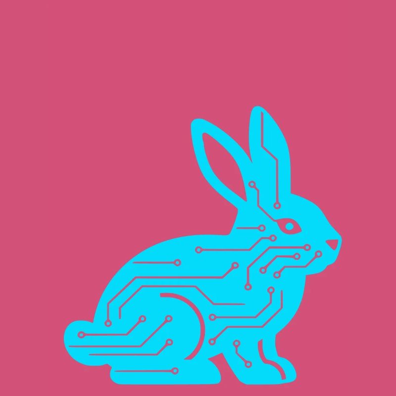 Cyber Rabbit Circuit Board Tech Vector