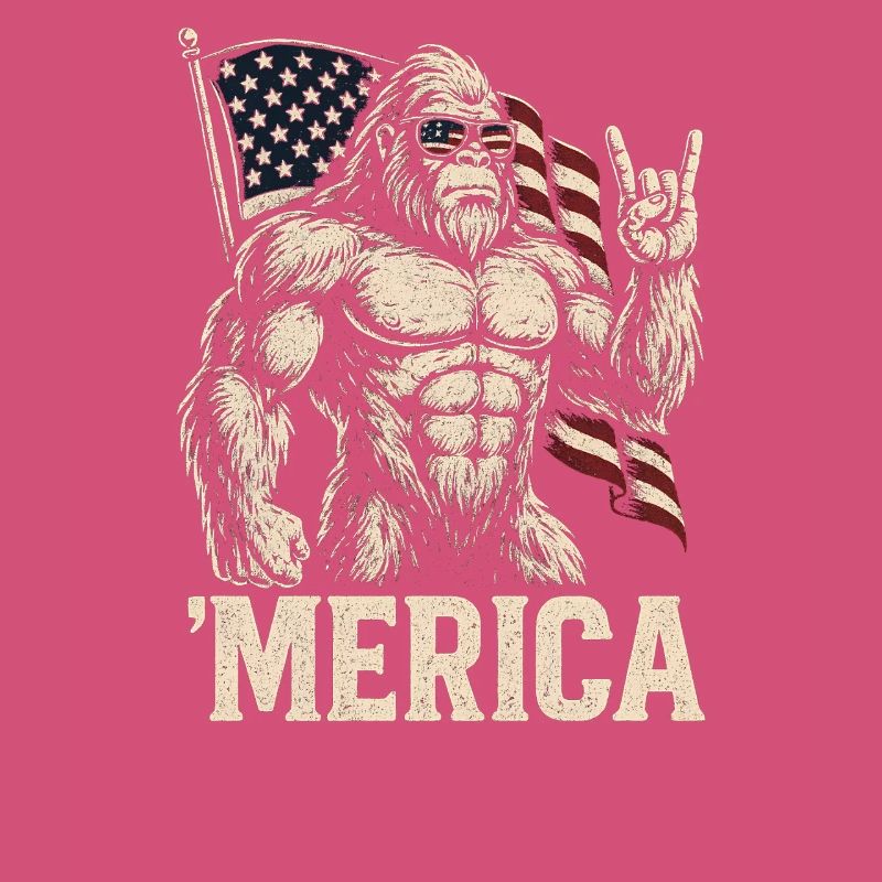 America Bigfoot Funny 4th of July Bigfoot Ameri