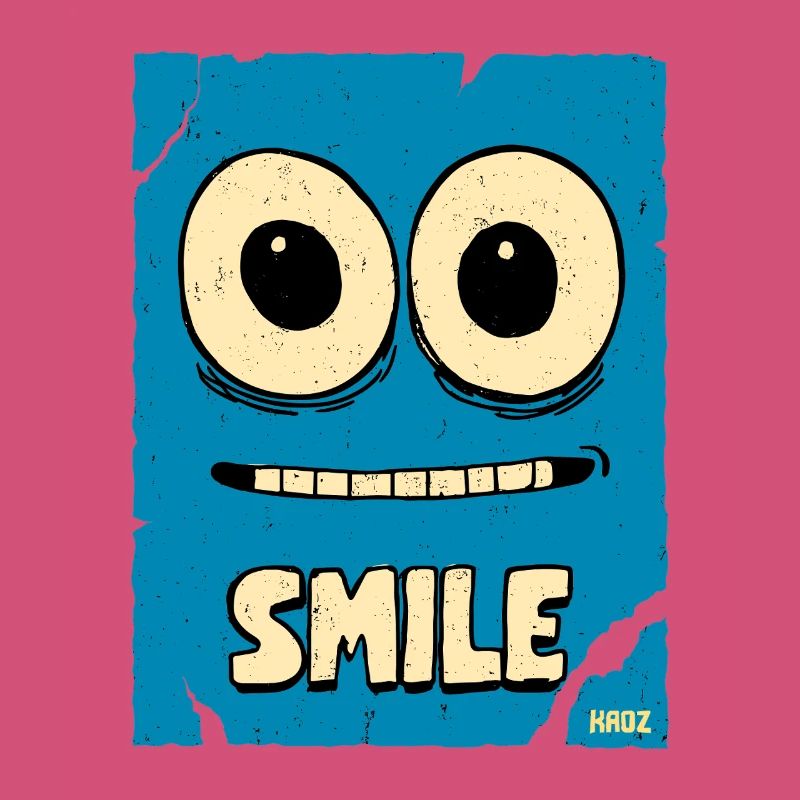 Laughing Blue Cartoon Face